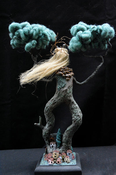 SHE WHO SHELTERS by artist Gioconda Pieracci of Pupillae Art Dolls