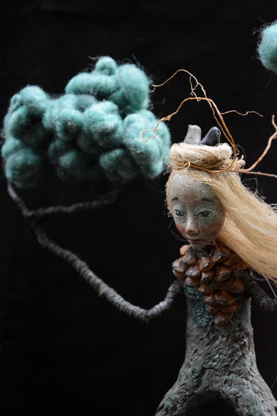 SHE WHO SHELTERS by artist Gioconda Pieracci of Pupillae Art Dolls