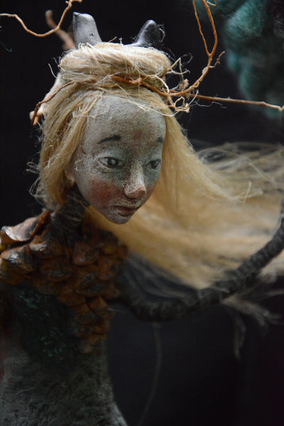 SHE WHO SHELTERS by artist Gioconda Pieracci of Pupillae Art Dolls