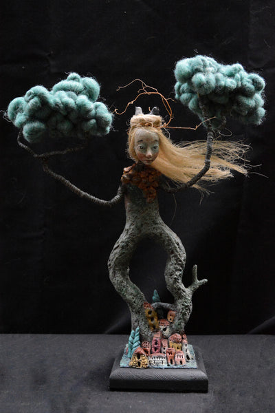 SHE WHO SHELTERS by artist Gioconda Pieracci of Pupillae Art Dolls