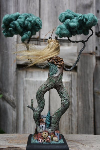 SHE WHO SHELTERS by artist Gioconda Pieracci of Pupillae Art Dolls