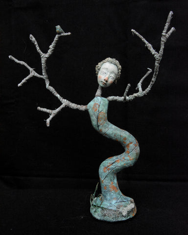 WINTER DANCER, RUST by artist Gioconda Pieracci of Pupillae Art Dolls