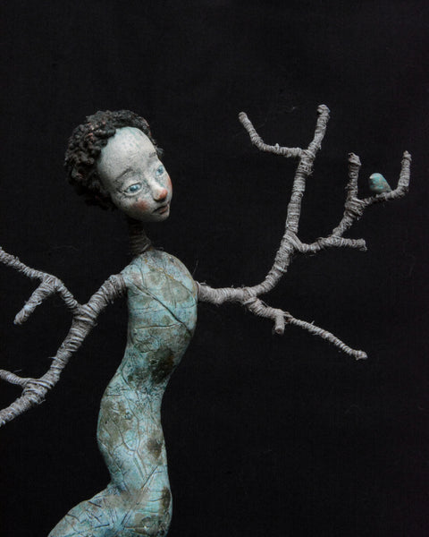 WINTER DANCER, BOW by artist Gioconda Pieracci of Pupillae Art Dolls