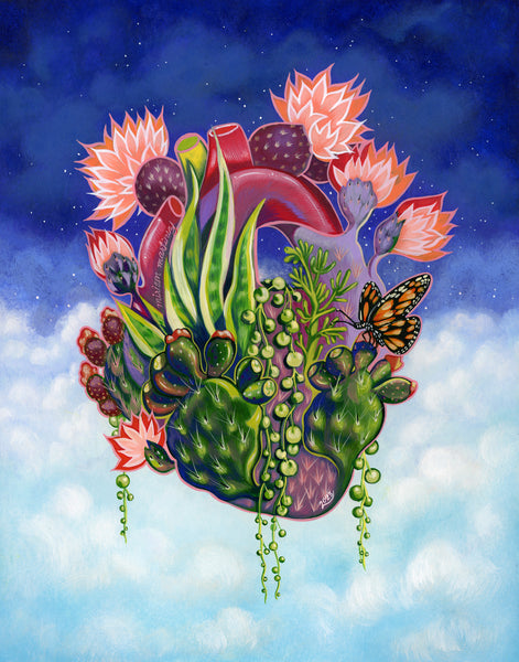 39 EL NOPAL (The Prickly-Pear Cactus) / Corazon de Nopal by artist Miriam Martinez