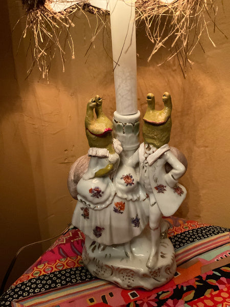 DRESDEN LAMP COURTING ESCARGOT by artist Denise Bledsoe