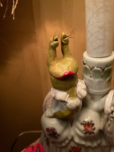 DRESDEN LAMP COURTING ESCARGOT by artist Denise Bledsoe