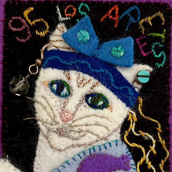 95 LOS ARETES (The Earrings / Cat with Many Earrings) by artist Ulla Anobile