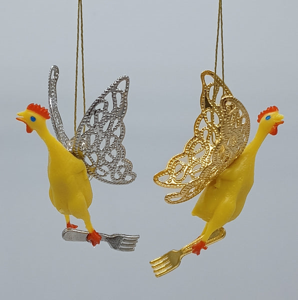 GOLD FORK ornament 1 and 2 by artist Jen Raven