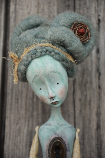 CELESTE, THE SECRET KEEPER by featured artist Gioconda Pieracci of Pupillae Art Dolls
