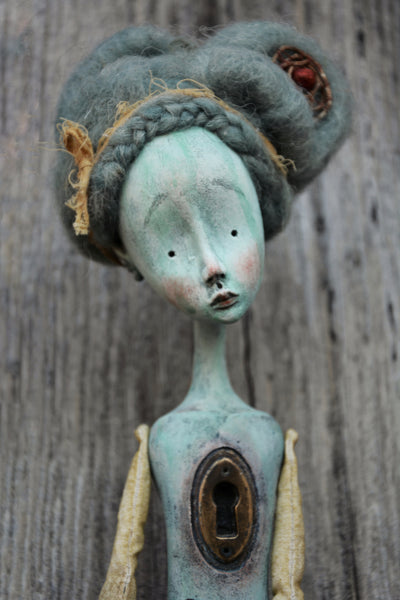 CELESTE, THE SECRET KEEPER by featured artist Gioconda Pieracci of Pupillae Art Dolls