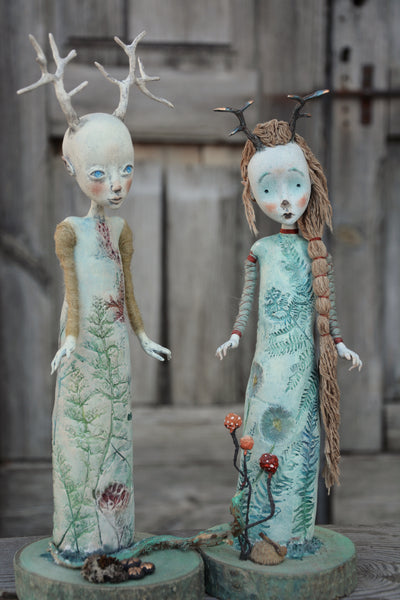 JELEN, THE SILENT GUARDIAN by featured artist Gioconda Pieracci of Pupillae Art Dolls