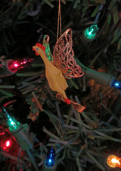 GOLD FORK ornament 1 and 2 by artist Jen Raven