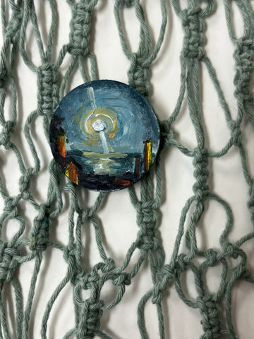 FULL MOON, IKARIA brooch by artist Athanasia Nancy Koutsouflakis