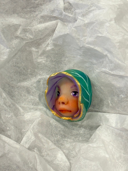 LILAC elf pin by artist Lacey Bryant