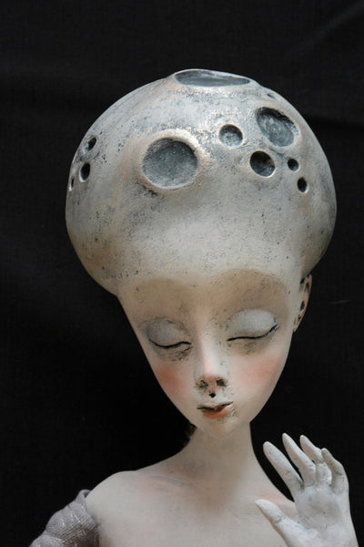 THAT FULL MOON NIGHT art doll by artist Gioconda Pieracci of Pupillae Art Dolls