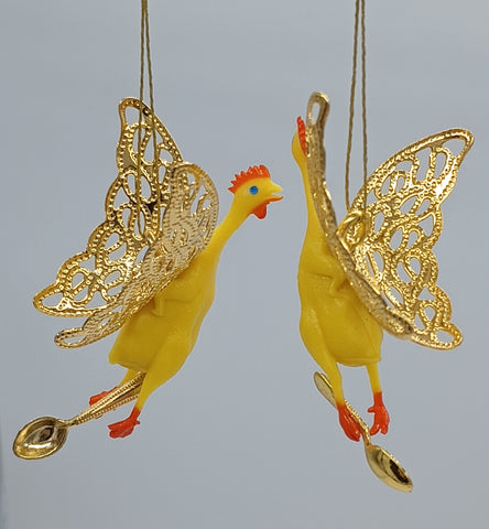 GOLD SPOON ornament 1 and 2 by artist Jen Raven