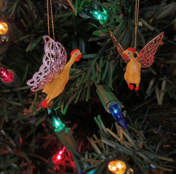 GOLD WINGED ornament 1 and 2 by artist Jen Raven
