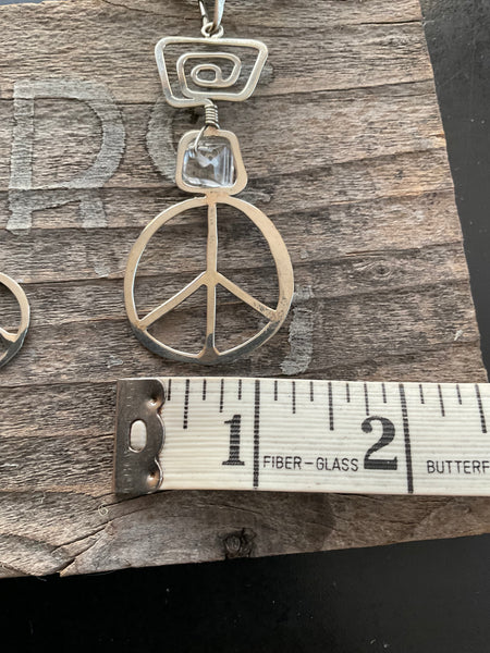 Peace Pendant, Clear Quartz