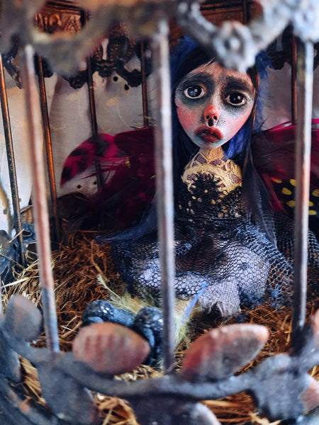 UNDER THE SHADOW OF YOUR WINGS by artist Ioanna Tsouka (Anima ex Manus Art Dolls)