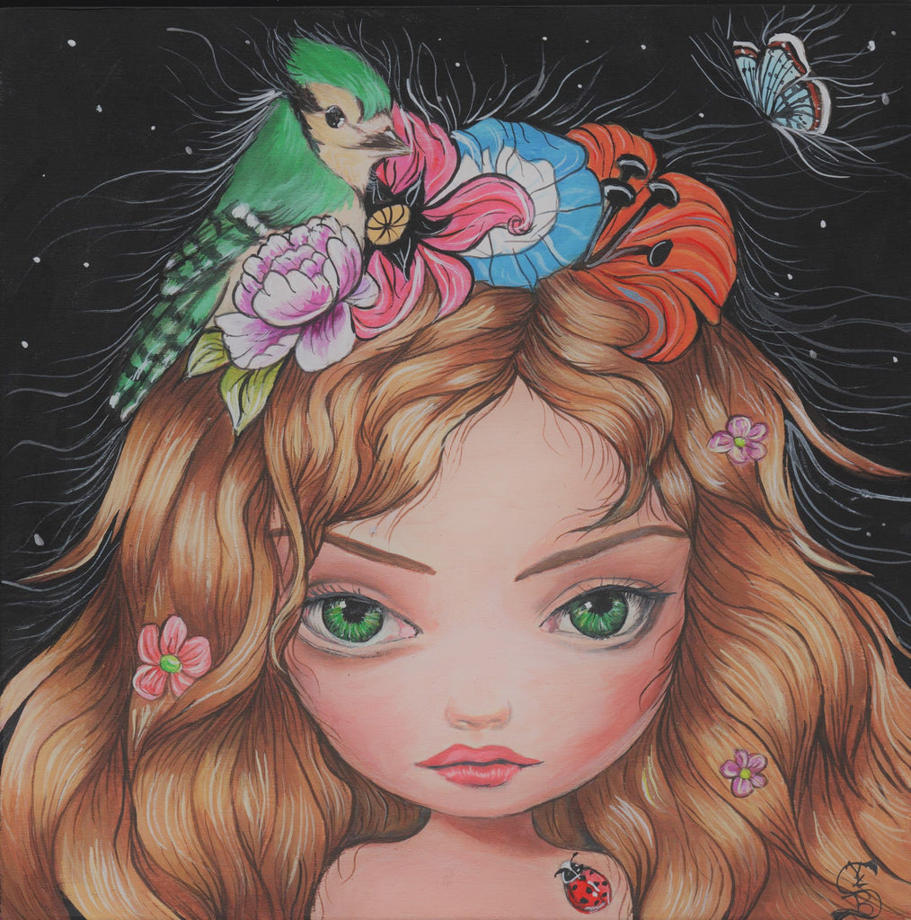FAITHFULL GREEN BIRD by artist Skye Becker-Yamakawa