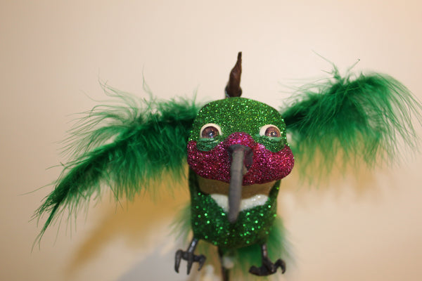 RARE THREE POUND RUBY THROATED ARGENTINE HUMMING BIRD by artist Denise Bledsoe