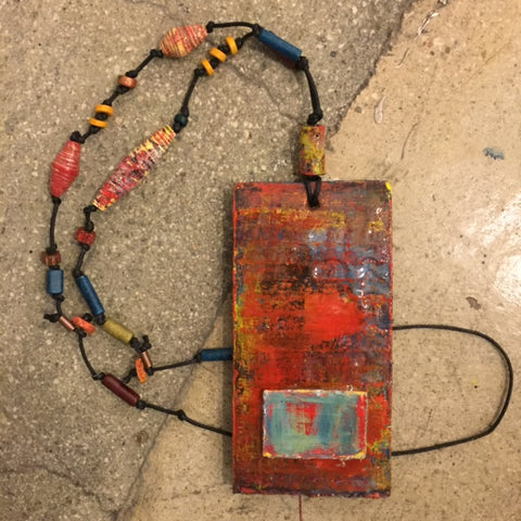Red/Blue Necklace by artist Andrea Bogdan