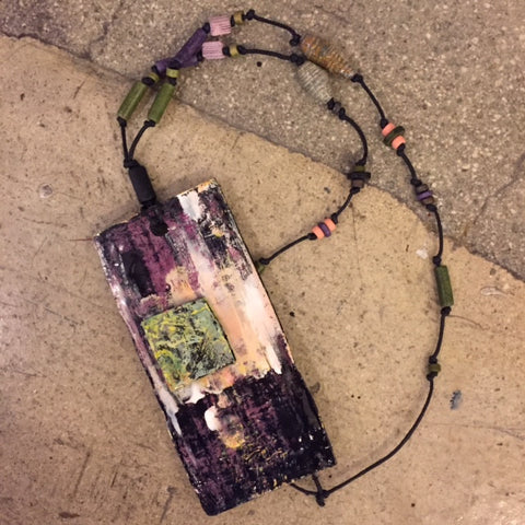 Purple/Green Necklace by artist Andrea Bogdan