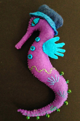 Seahorse Doll, Violet by artist Ulla Anobile
