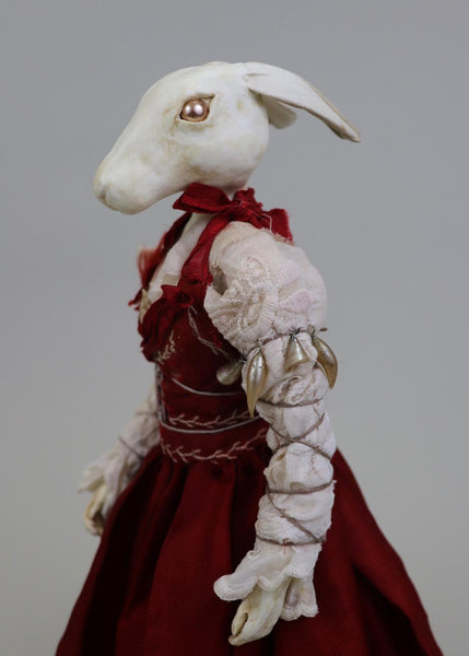 TUVA, Red Yule Bunny by artist Ragged Caravan (Alex Wells)
