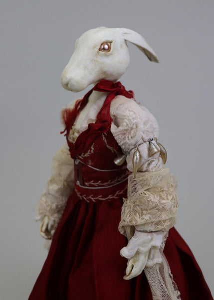 TUVA, Red Yule Bunny by artist Ragged Caravan (Alex Wells)