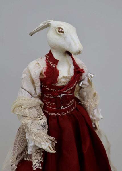 TUVA, Red Yule Bunny by artist Ragged Caravan (Alex Wells)