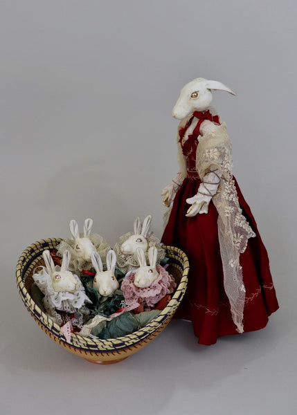 TUVA, Red Yule Bunny by artist Ragged Caravan (Alex Wells)