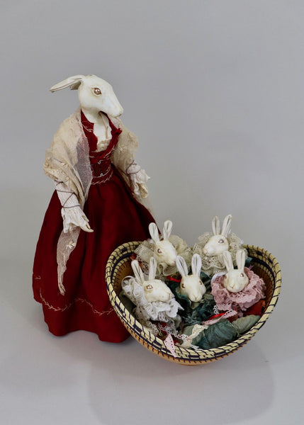 TUVA, Red Yule Bunny by artist Ragged Caravan (Alex Wells)