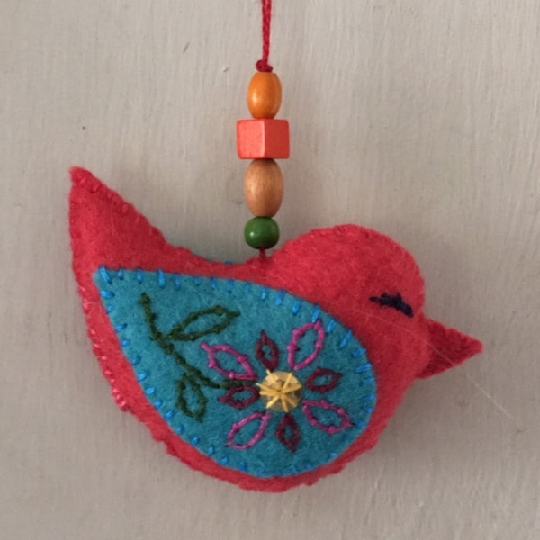 PLUMP BIRD ornament (Persian blue wings) by artist Ulla Anobile