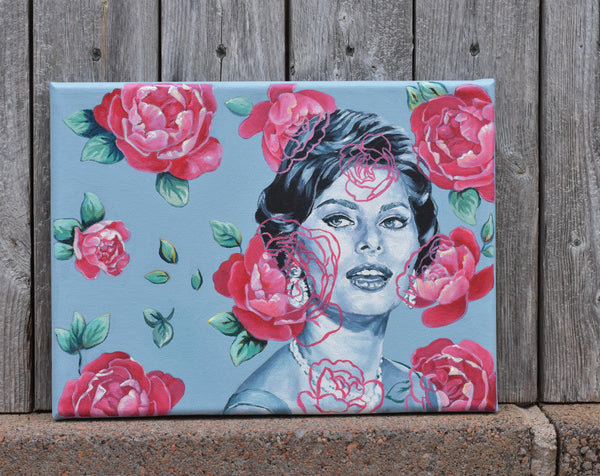 CLASSIC BEAUTY BLENDED IN FLORAL WALLPAPER #2 by artist Lydia Moon Hee Kim