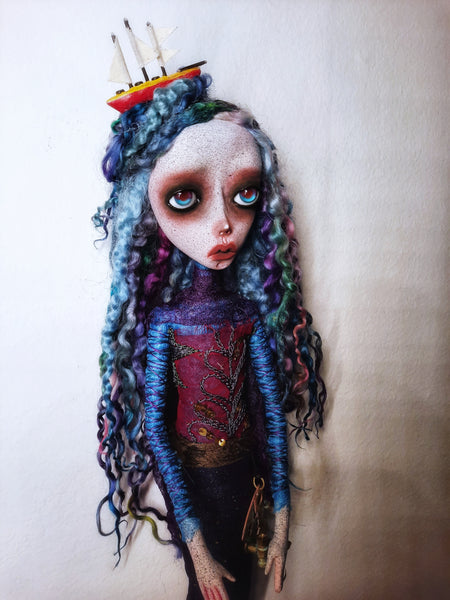 Greek Pagan Folktales: Η βεργόνα της Αττάλειας/ The Mermaid of Attaleia (Symi) by artist Anima ex Manus Art Dolls