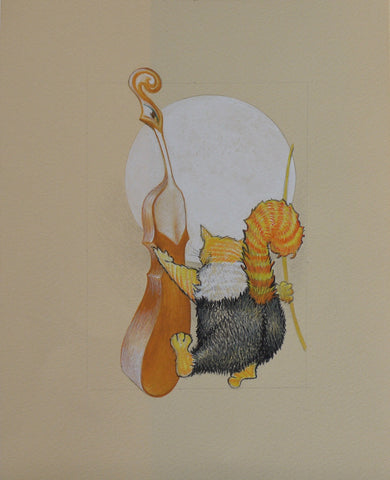 THE CAT AND THE FIDDLE by artist Janet Olenik