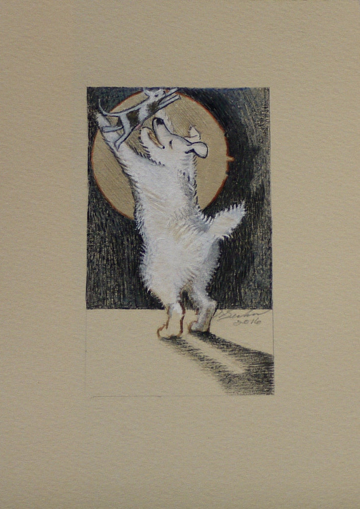 THE LITTLE DOG LAUGHED TO SEE SUCH SPORT by artist Janet Olenik