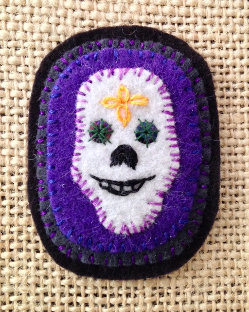 SKULL BROOCH #3 (Purple) by artist Ulla Anobile