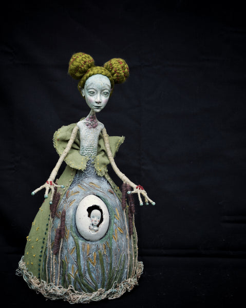 54 LA RANA (The Frog) by artist Gioconda Pieracci of Pupillae Art Dolls