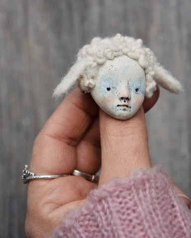 BELLE'S FLOCK 1 BROOCH by artist Gioconda Pieracci of Pupillae Art Dolls