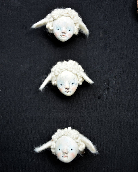 BELLE'S FLOCK 1 BROOCH by artist Gioconda Pieracci of Pupillae Art Dolls