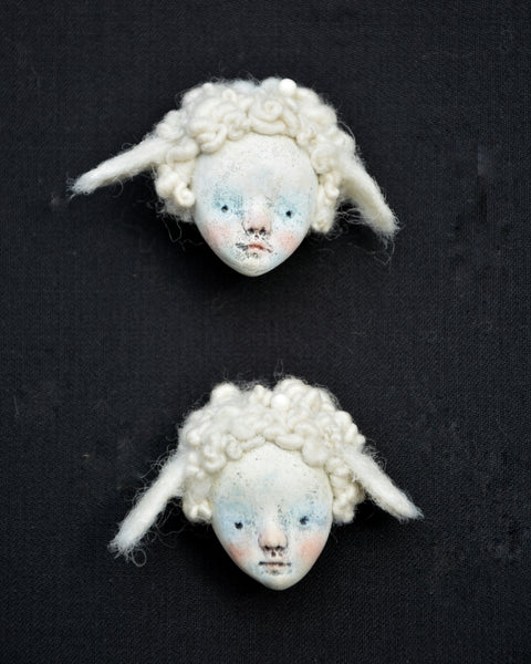 BELLE'S FLOCK 1 BROOCH by artist Gioconda Pieracci of Pupillae Art Dolls