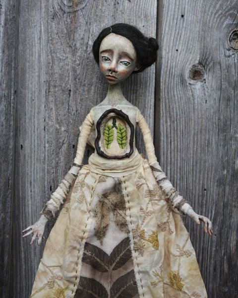 VERDANT BREATH by artist Gioconda Pieracci of Pupillae Art Dolls