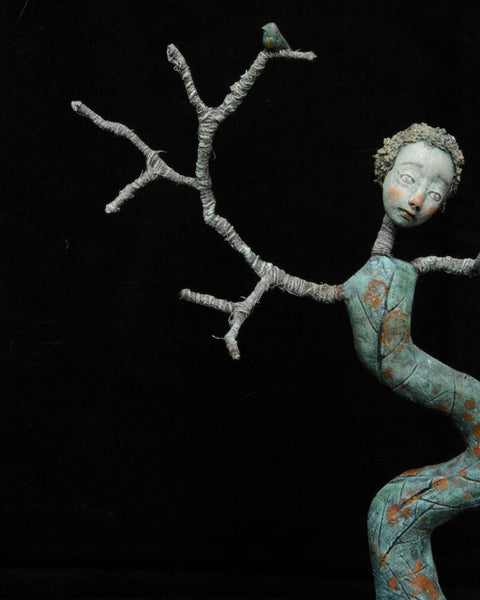 WINTER DANCER, RUST by artist Gioconda Pieracci of Pupillae Art Dolls
