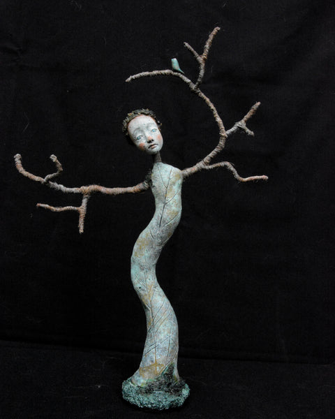 WINTER DANCERS, ASH, RUST and BOW by artist Gioconda Pieracci of Pupillae Art Dolls