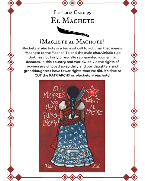 99 EL MACHETE I (The Machete) / ¡Machete al Machote! by artist Pamela Enríquez-Courts