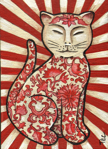 62 EL MANDARIN (The Chinese Man/Lucky Cat) by artist Pamela Enriquez-Courts