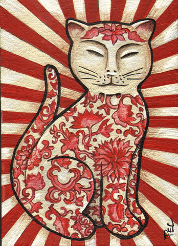 62 EL MANDARIN (The Chinese Man/Lucky Cat) by artist Pamela Enriquez-Courts