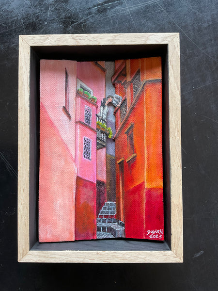 EL CALLEJON DEL BESO, GUANAJUATO (The Alley of the Kiss) by artist Wbaldo Muñoz